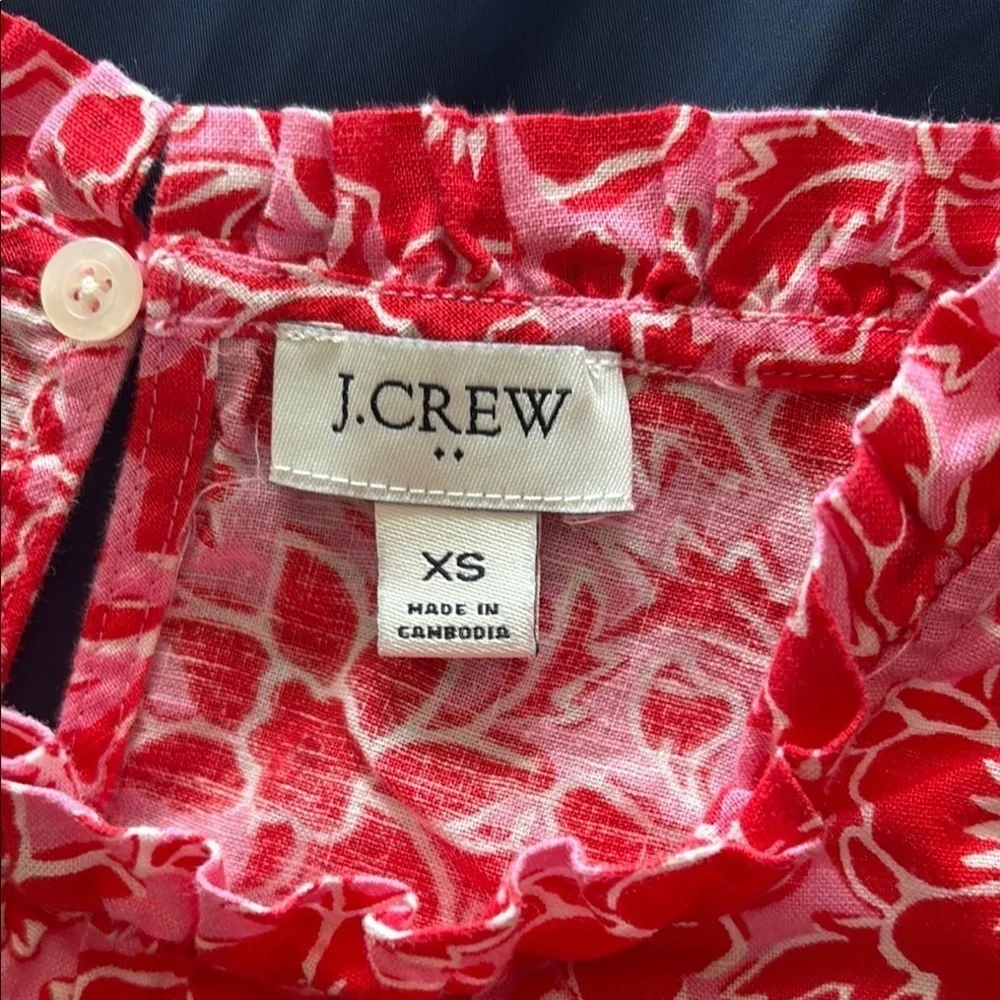 J.Crew Women's Red Floral Sleeveless Top. XS. Shirt
